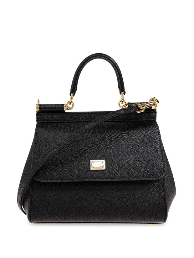 Dolce & Gabbana Sicily Medium Leather Handbag - Black