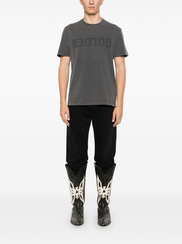 Golden Goose Logo Cotton T-shirt - Grey