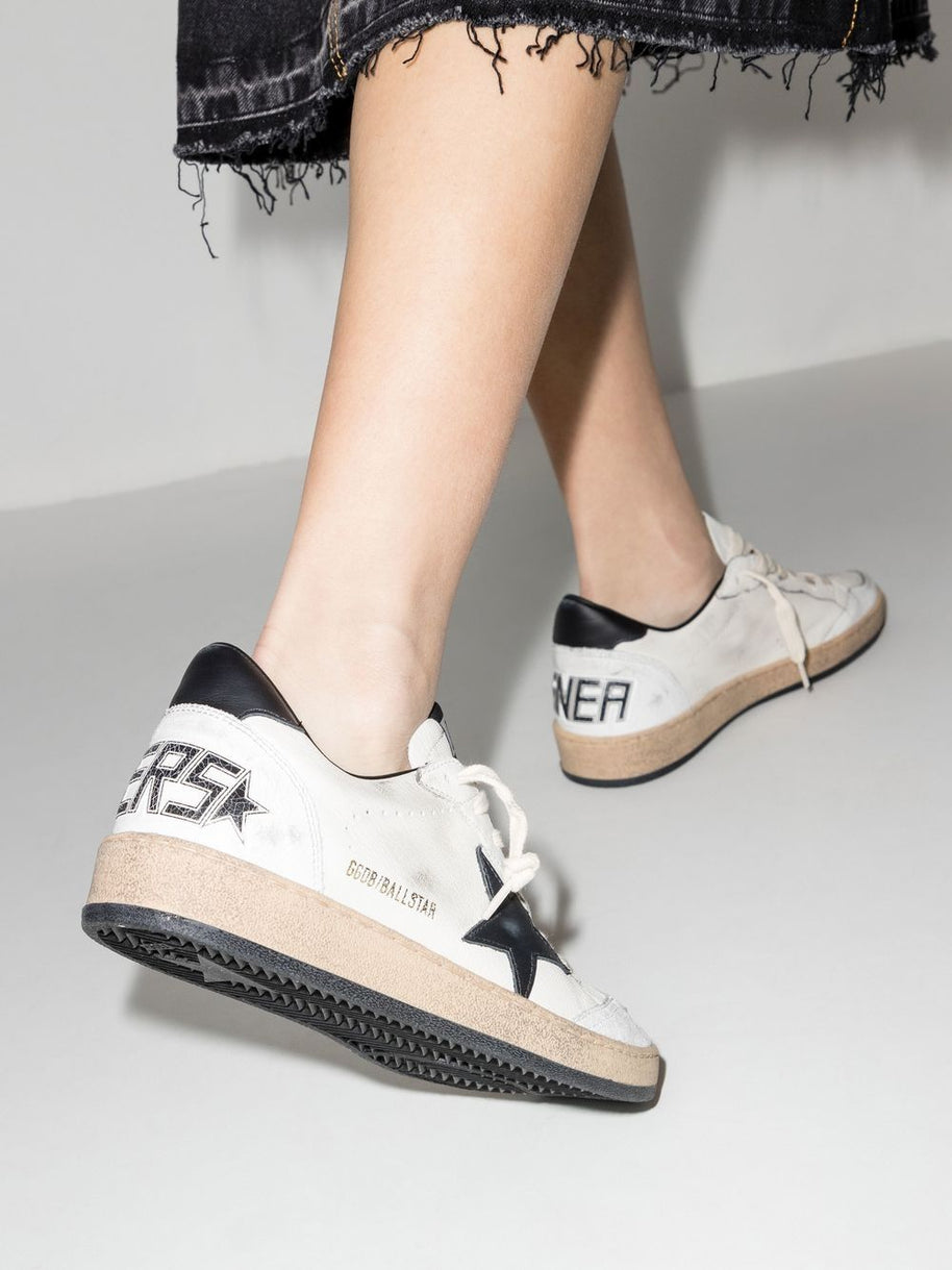 Golden Goose Ball Star Leather Sneakers - White