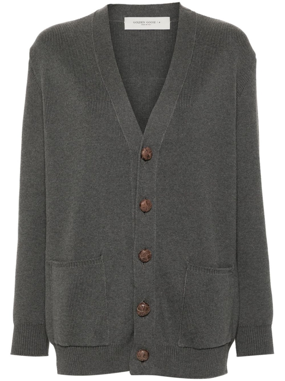 Golden Goose Cotton V-necked Cardigan - Grey