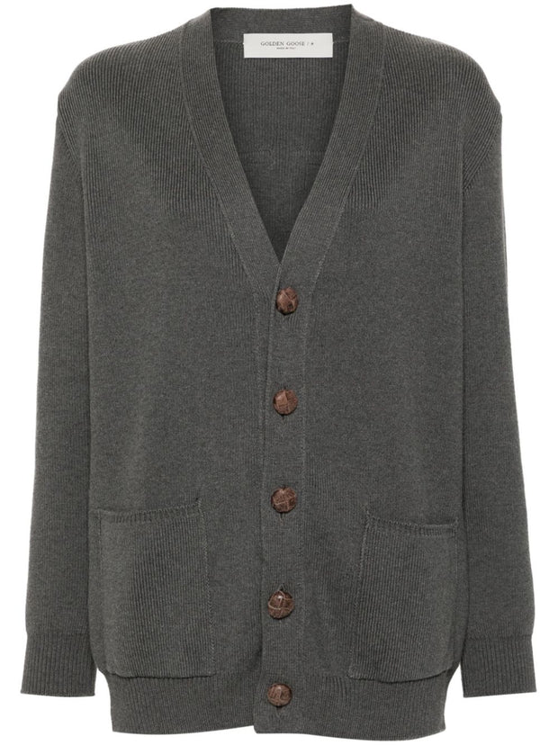 Golden Goose Cotton V-necked Cardigan - Grey