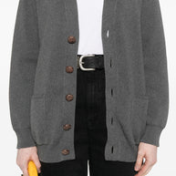 Golden Goose Cotton V-necked Cardigan - Grey