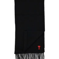 Ami Paris Ami De Coeur Wool Scarf - Black