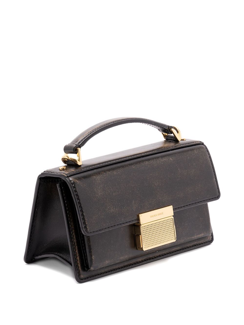 Golden Goose Venezia Bag In Boarded Leather With Gold Details