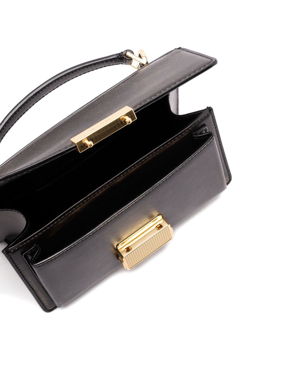 Golden Goose Venezia Bag In Boarded Leather With Gold Details