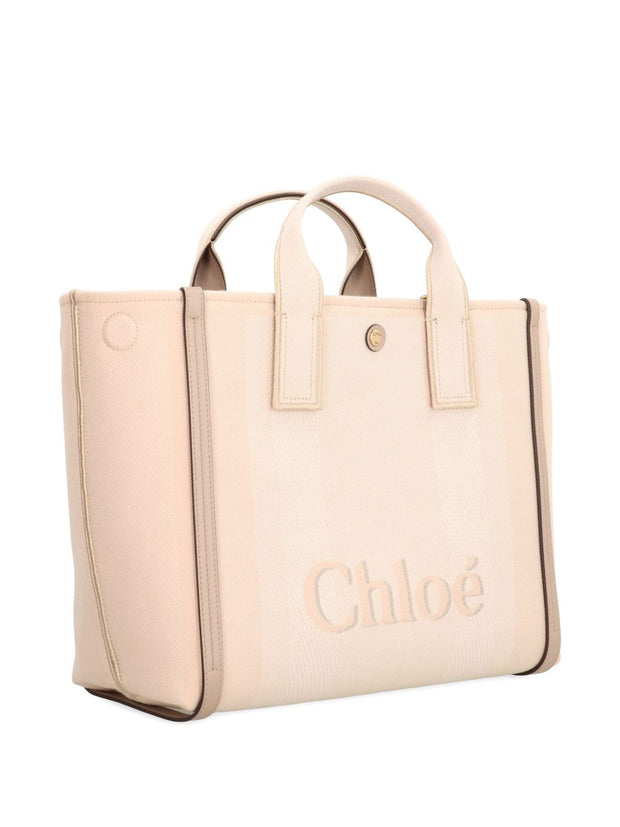 Chloé Carry Canvas Tote Bag Beige