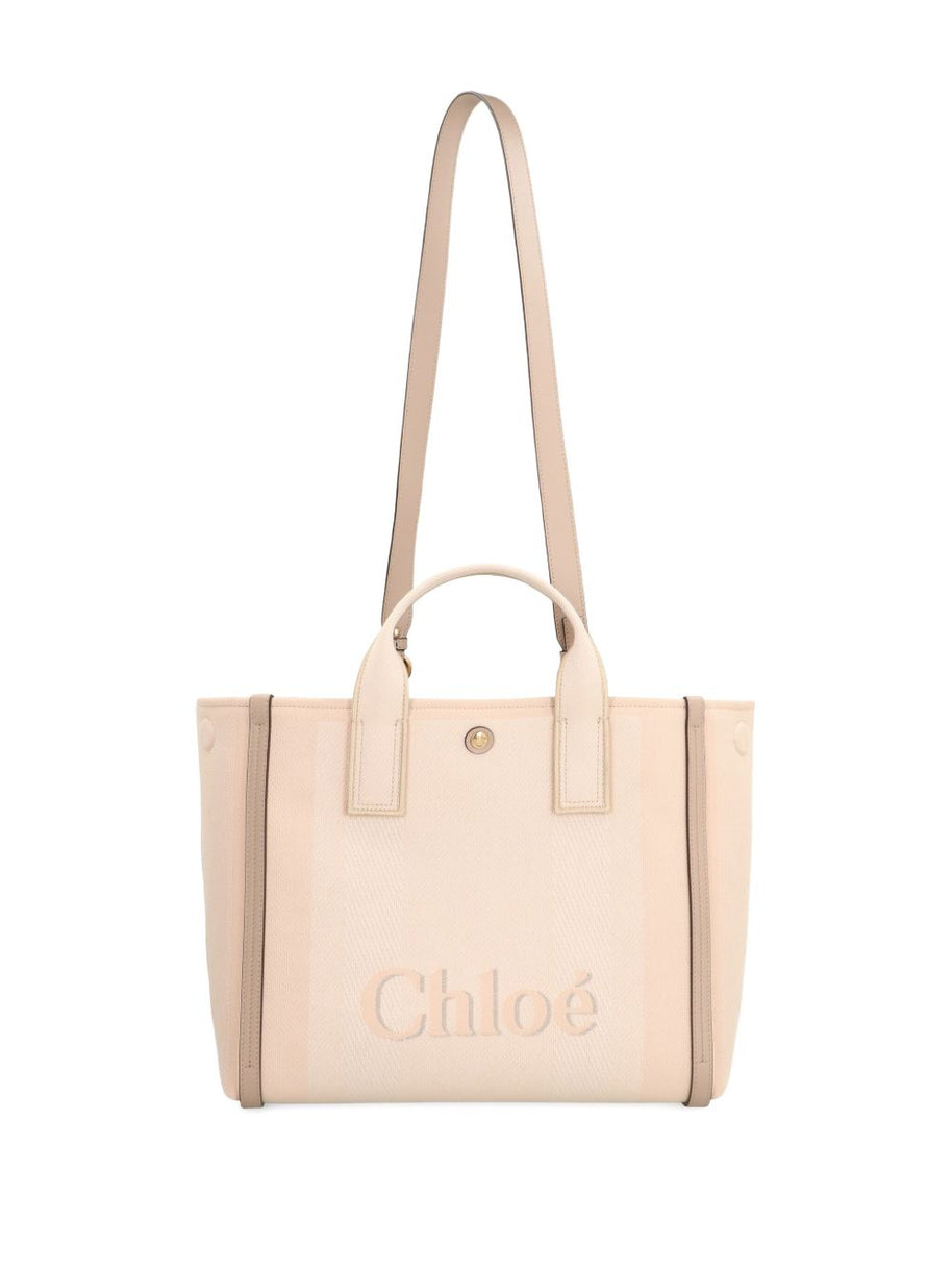 Chloé Carry Canvas Tote Bag Beige