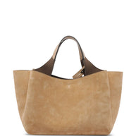 Tod's Micro Suede Leather Tote Bag - Beige