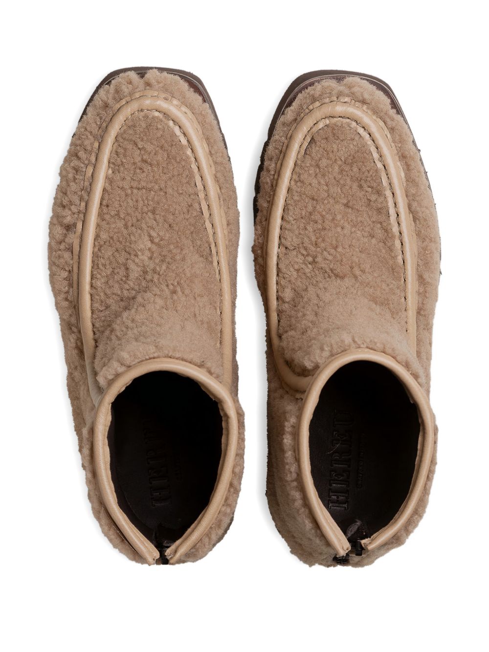 HEREU Armenta Low Shearling Boots - Beige