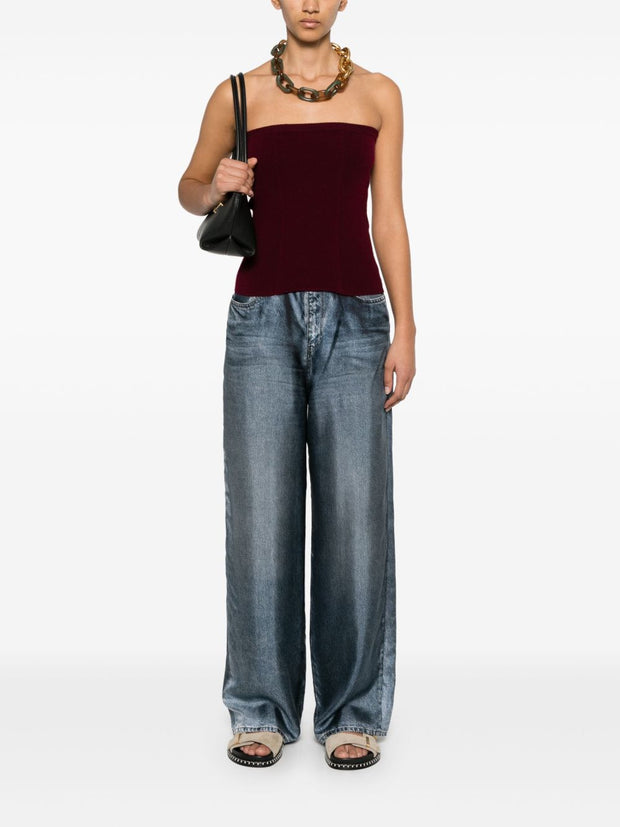 Pierre Louis Mascia Denim Print Silk Trousers