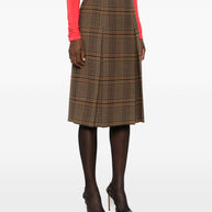 Saint Laurent Plaid Wool-cashmere Blend Skirt - Beige