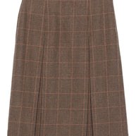 Saint Laurent Plaid Wool-cashmere Blend Skirt - Beige