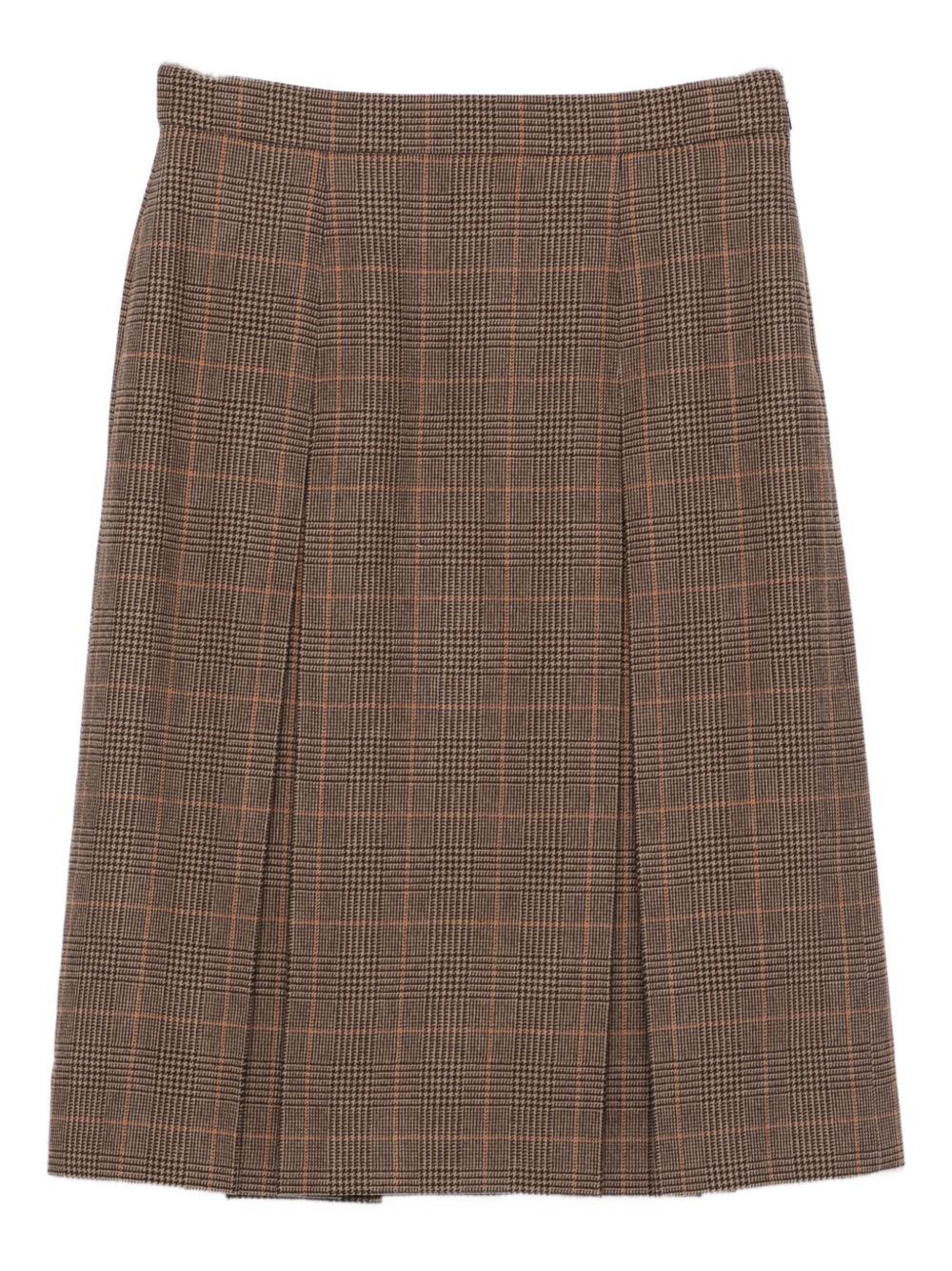 Saint Laurent Plaid Wool-cashmere Blend Skirt - Beige