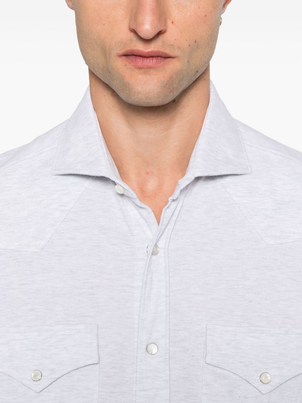 Brunello Cucinelli Cotton Shirt - Light Grey
