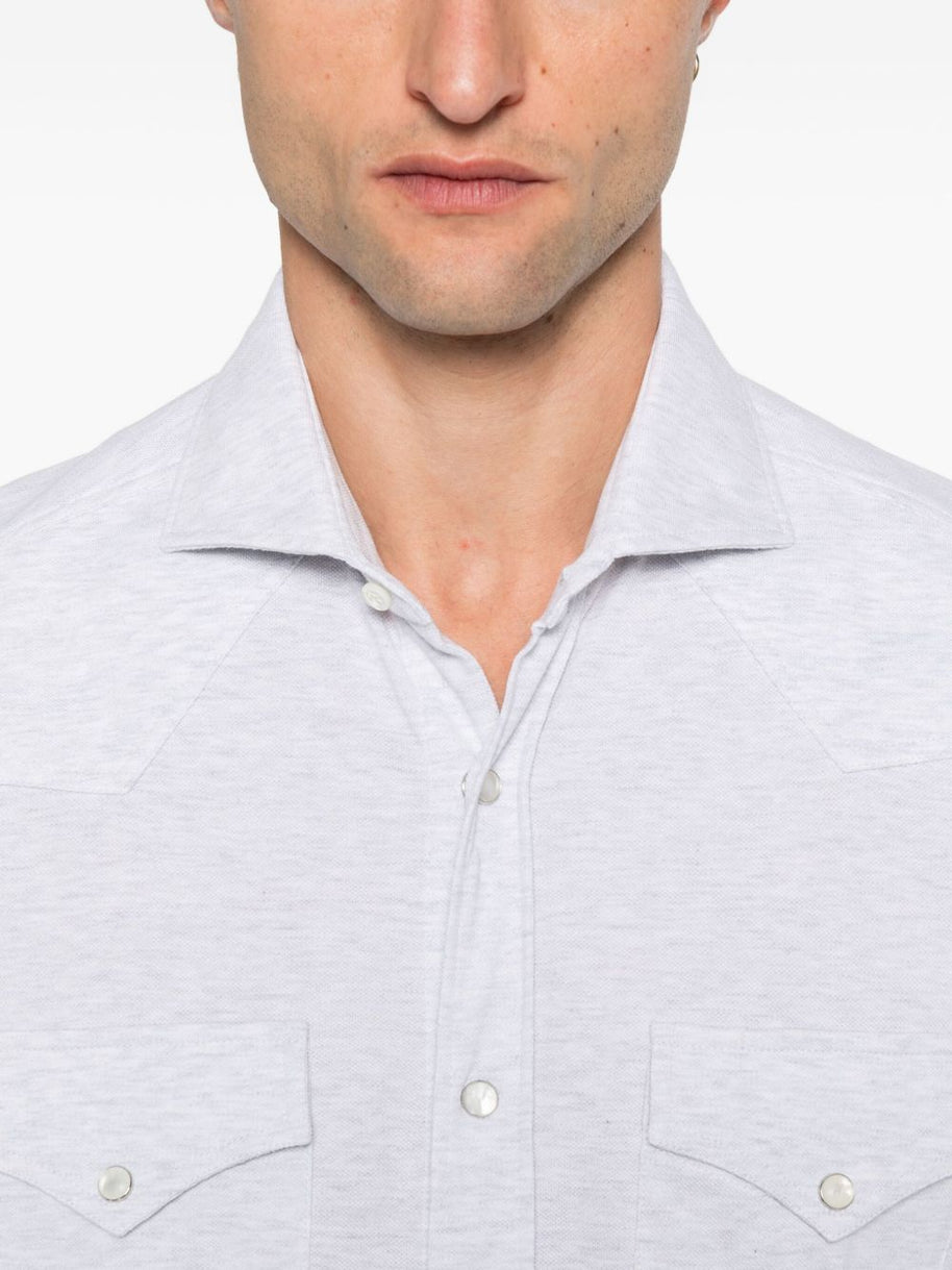 Brunello Cucinelli Cotton Shirt - Light Grey