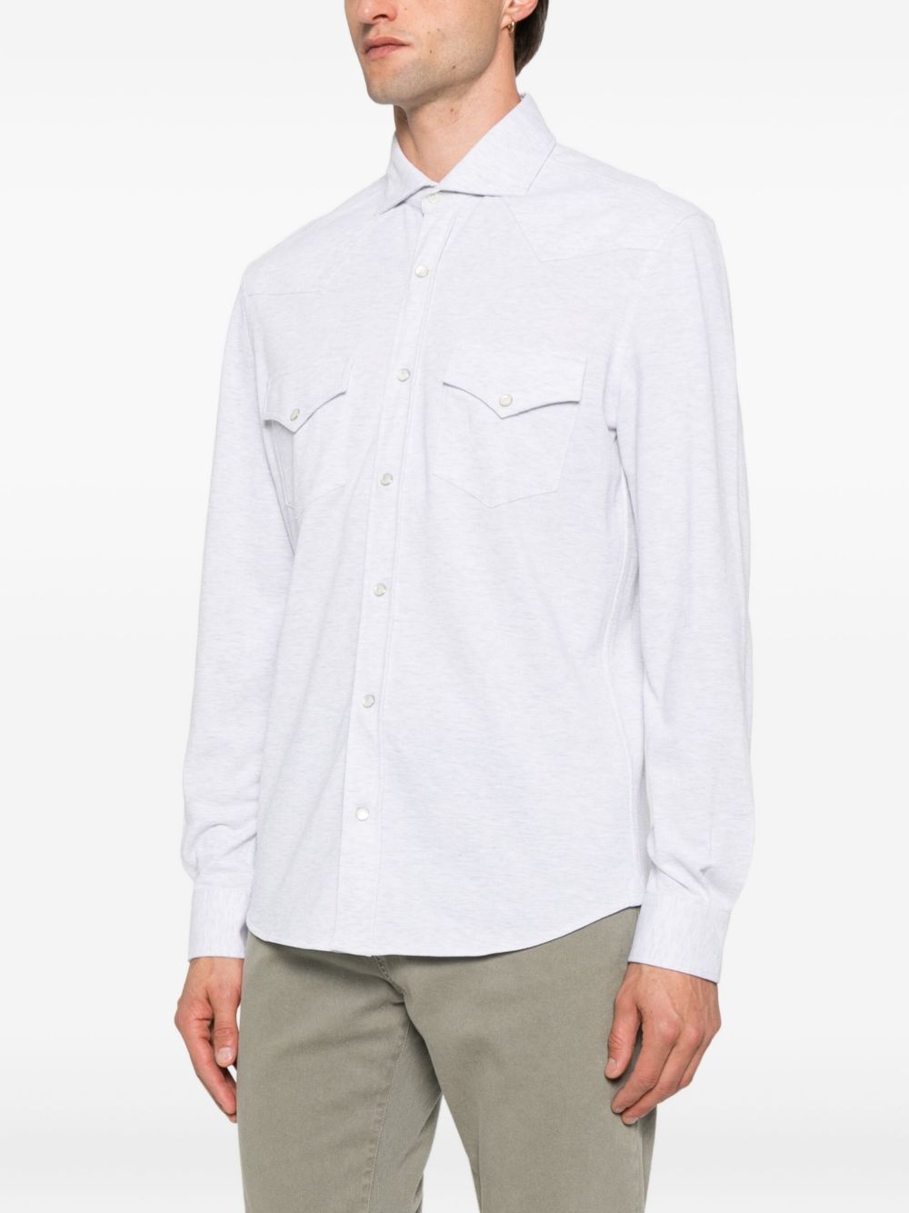 Brunello Cucinelli Cotton Shirt - Light Grey
