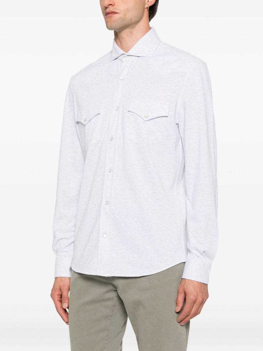 Brunello Cucinelli Cotton Shirt - Light Grey