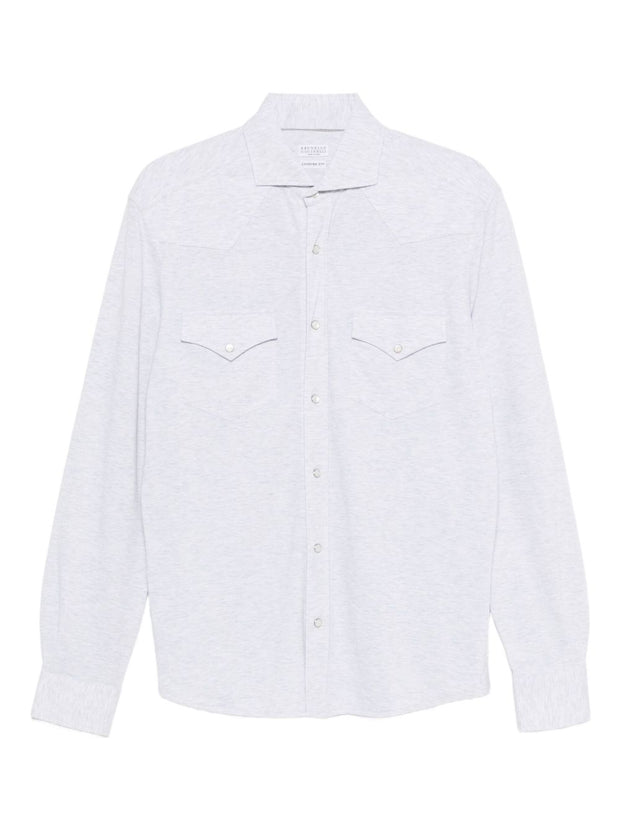 Brunello Cucinelli Cotton Shirt - Light Grey