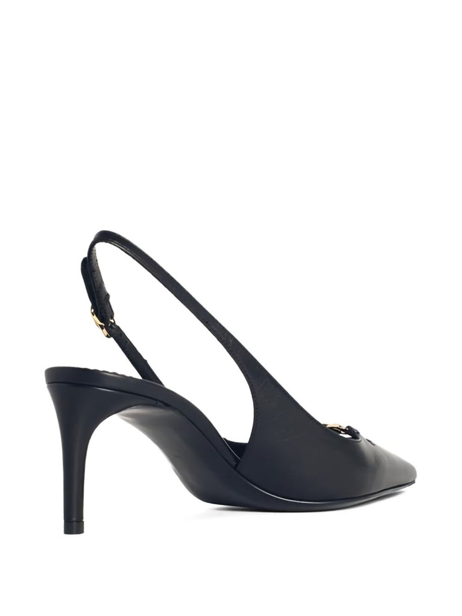 Dolce & Gabbana Leather Slingbacks -  Black