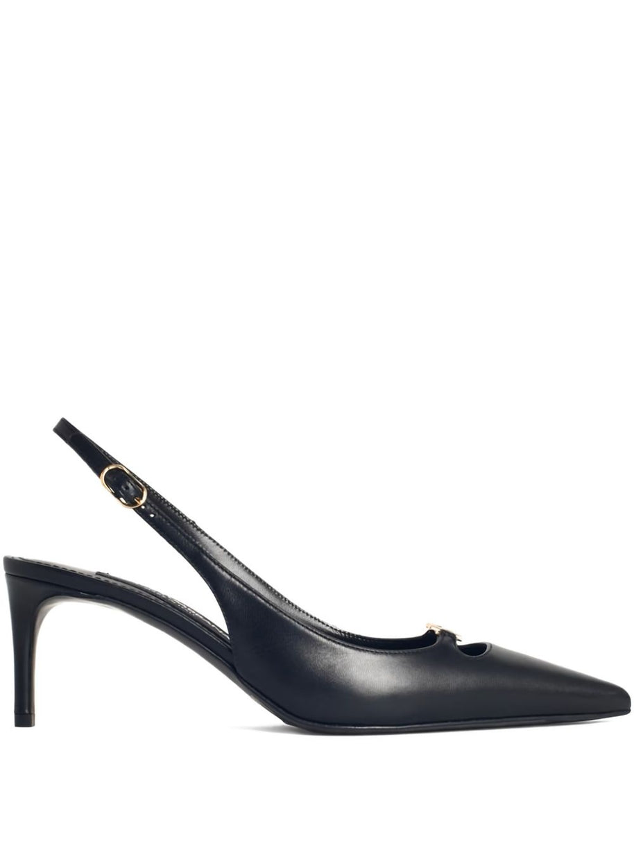 Dolce & Gabbana Leather Slingbacks -  Black