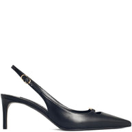 Dolce & Gabbana Leather Slingbacks -  Black
