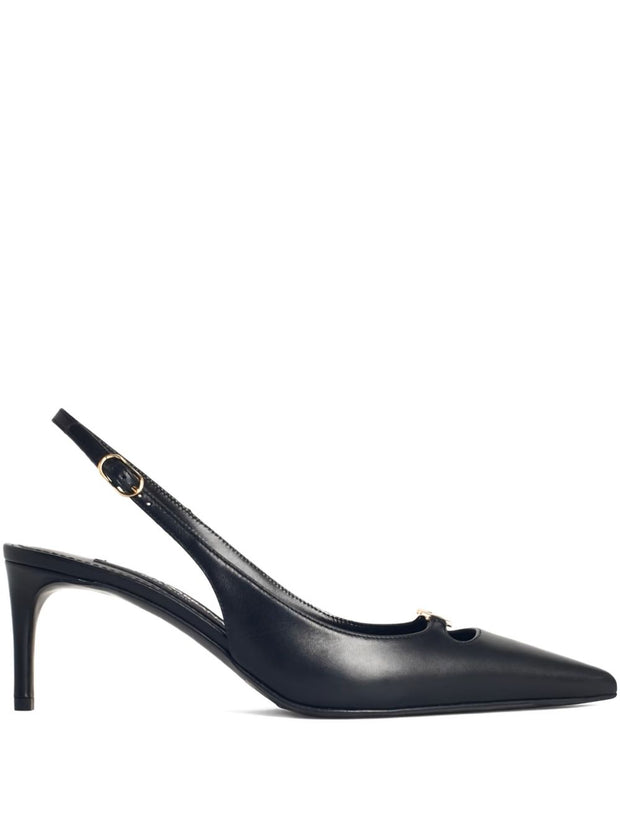 Dolce & Gabbana Leather Slingbacks -  Black