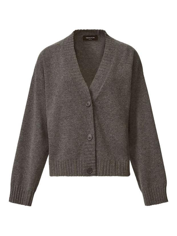 Fabiana Filippi Wool Blend Cardigan - Grey