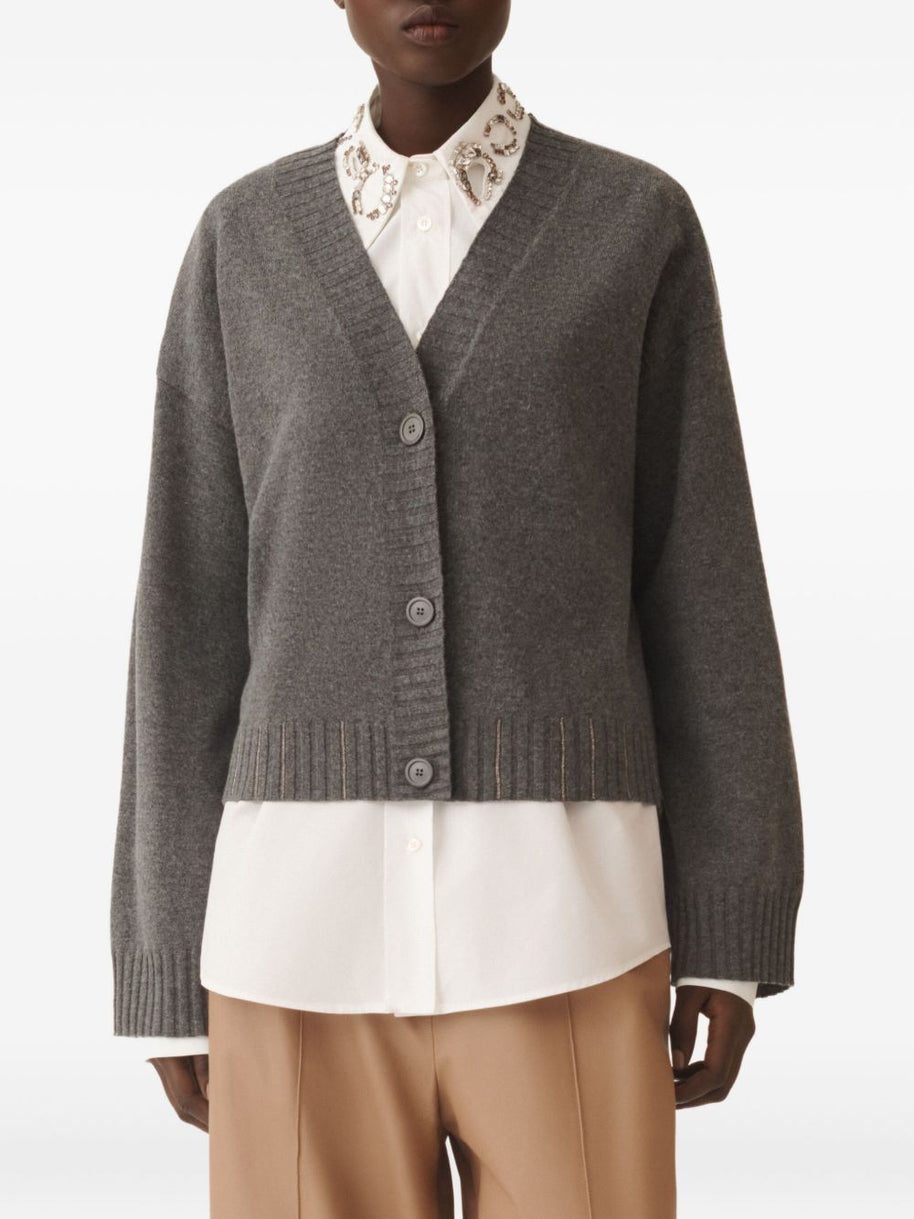 Fabiana Filippi Wool Blend Cardigan - Grey