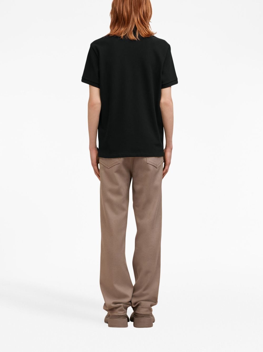 Ami Paris Ami De Coeur Cotton Polo Shirt Black