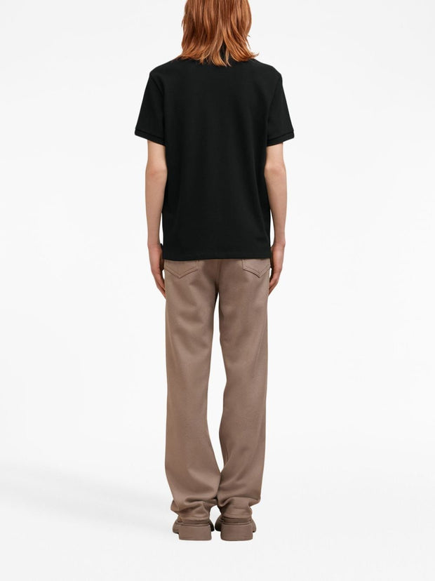 Ami Paris Ami De Coeur Cotton Polo Shirt Black
