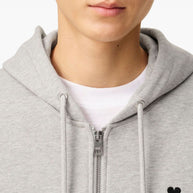 Ami Paris Ami De Coeur Cotton Hoodie - Light Grey