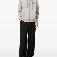 Ami Paris Ami De Coeur Cotton Hoodie - Light Grey