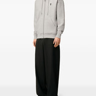 Ami Paris Ami De Coeur Cotton Hoodie - Light Grey
