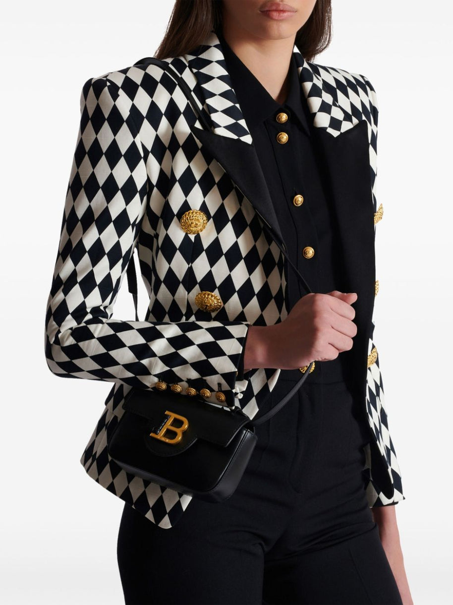 Balmain B-Buzz 17 Mini Leather Shoulder Bag - Black
