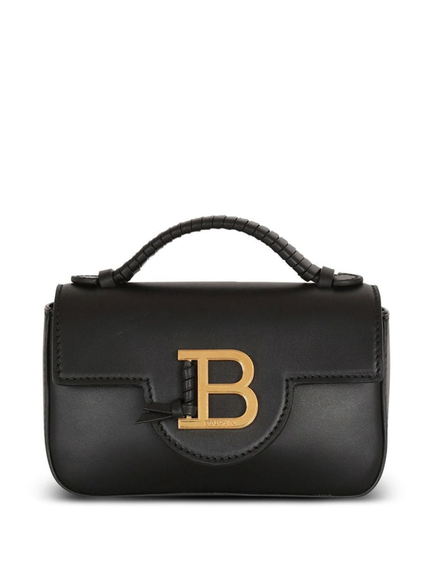 Balmain B-Buzz 17 Mini Leather Shoulder Bag - Black