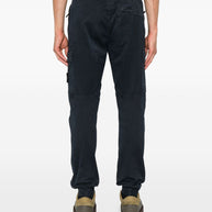 Stone Island Logo Cotton Cargo Trousers - Blue