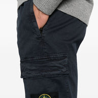 Stone Island Logo Cotton Cargo Trousers - Blue