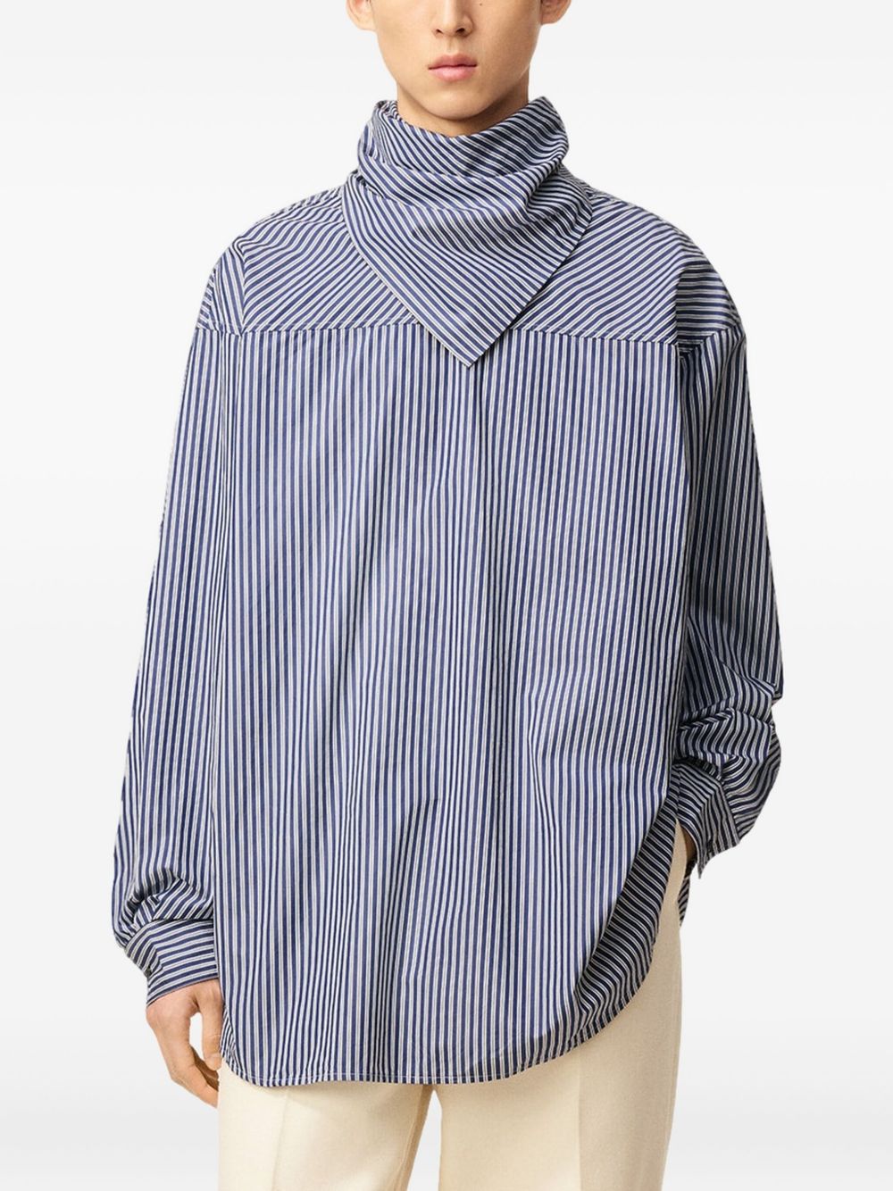 Ami Paris Bandana Cotton Shirt - Clear Blue