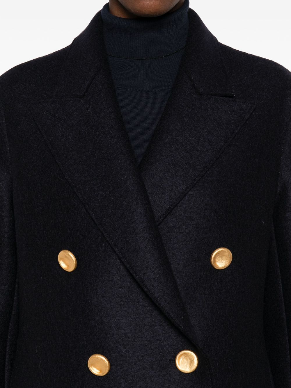 Harris Wharf London Wool Double-breasted Coat Blue