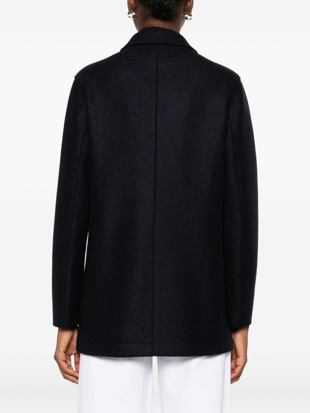 Harris Wharf London Wool Double-breasted Coat Blue