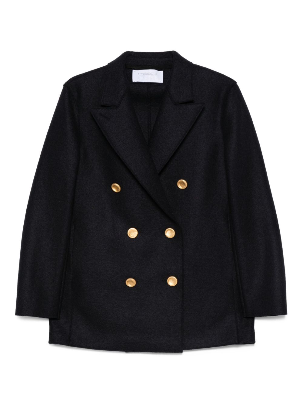 Harris Wharf London Wool Double-breasted Coat Blue
