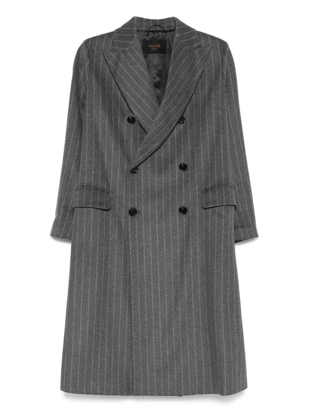 Paltò Wool Double-breasted Coat Grey