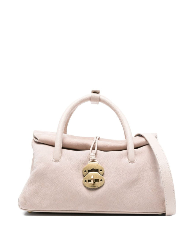 Zanellato Dotta Jones Small Suede Leather Handbag - Beige