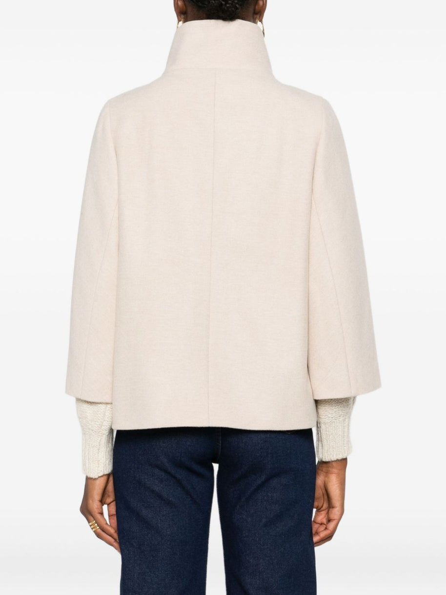 Fay Wool Cape Jacket - Ivory
