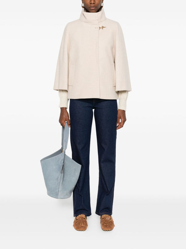 Fay Wool Cape Jacket - Ivory