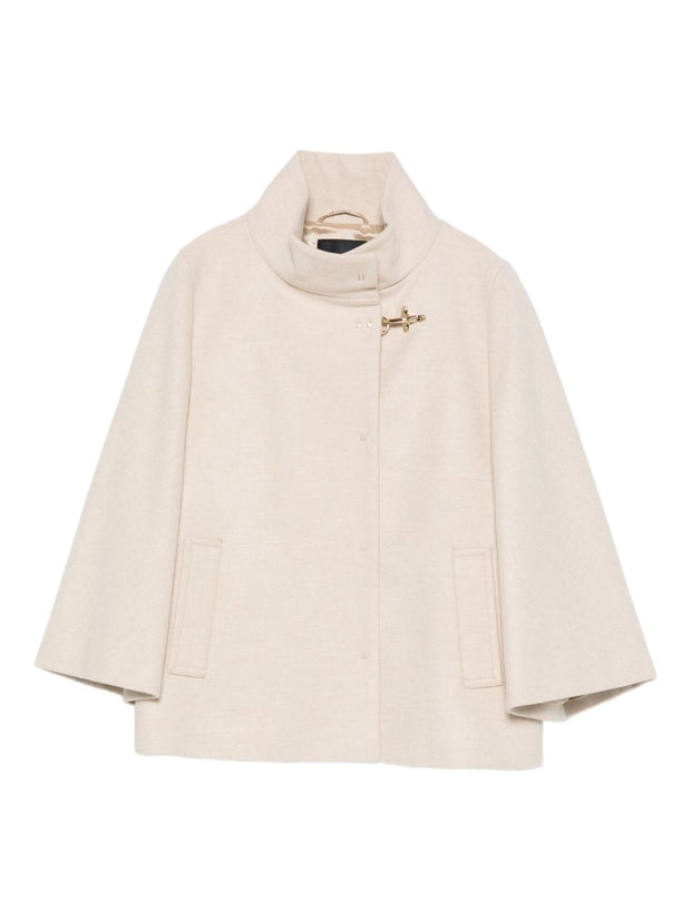 Fay Wool Cape Jacket - Ivory