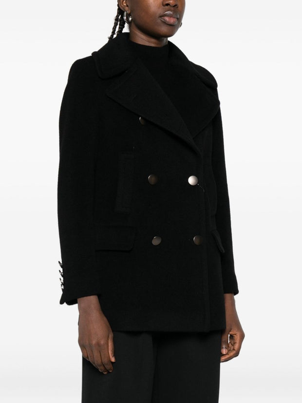 Tagliatore Wool Double-breasted Coat Black