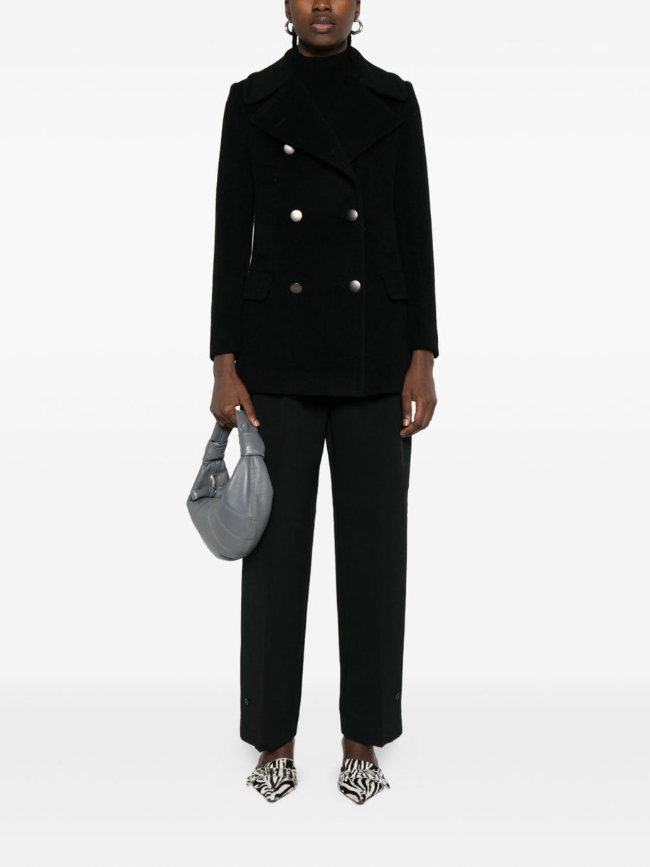 Tagliatore Wool Double-breasted Coat Black
