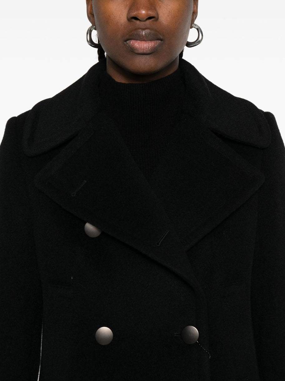 Tagliatore Wool Double-breasted Coat Black