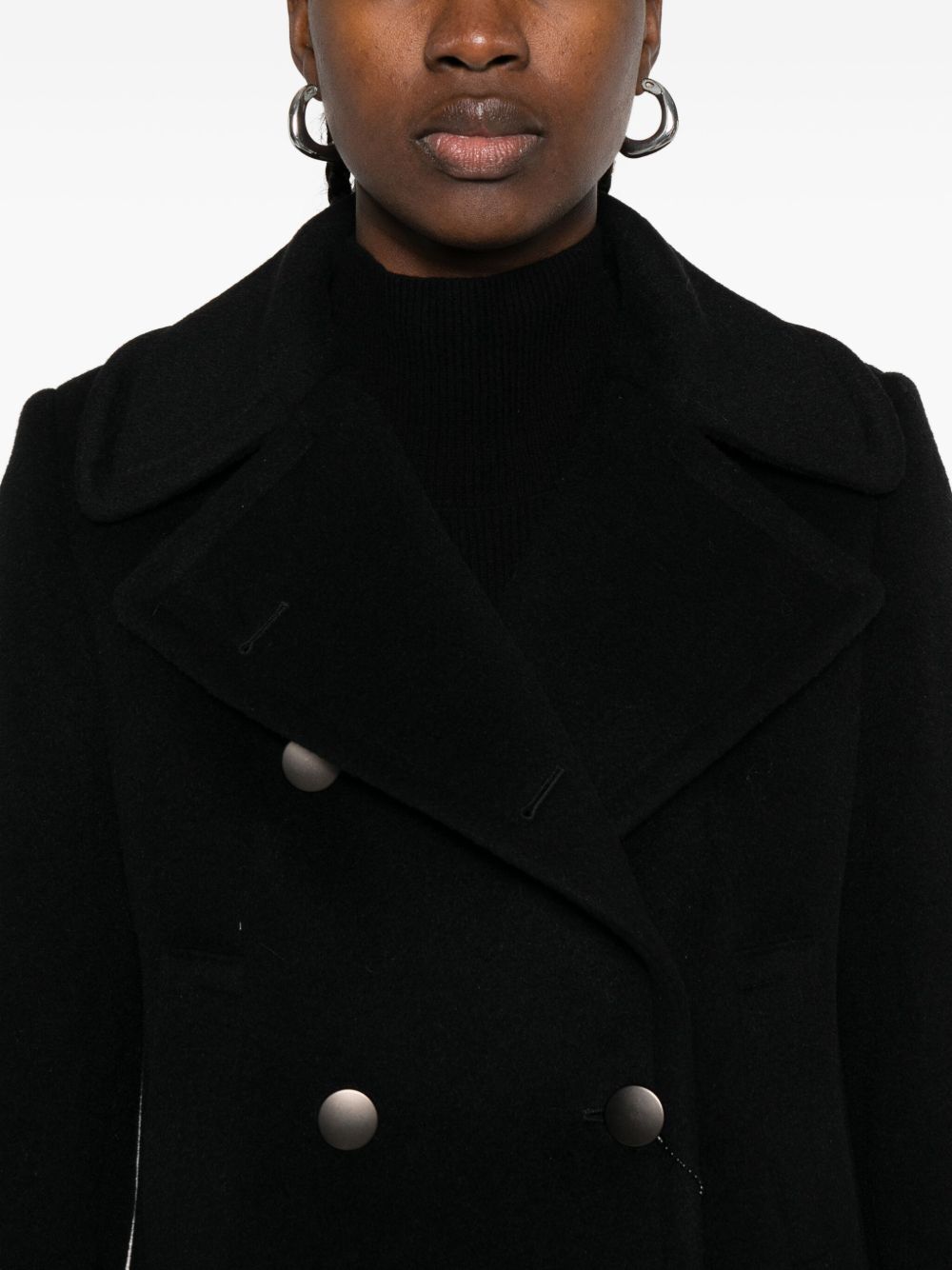 Tagliatore Wool Double-breasted Coat Black